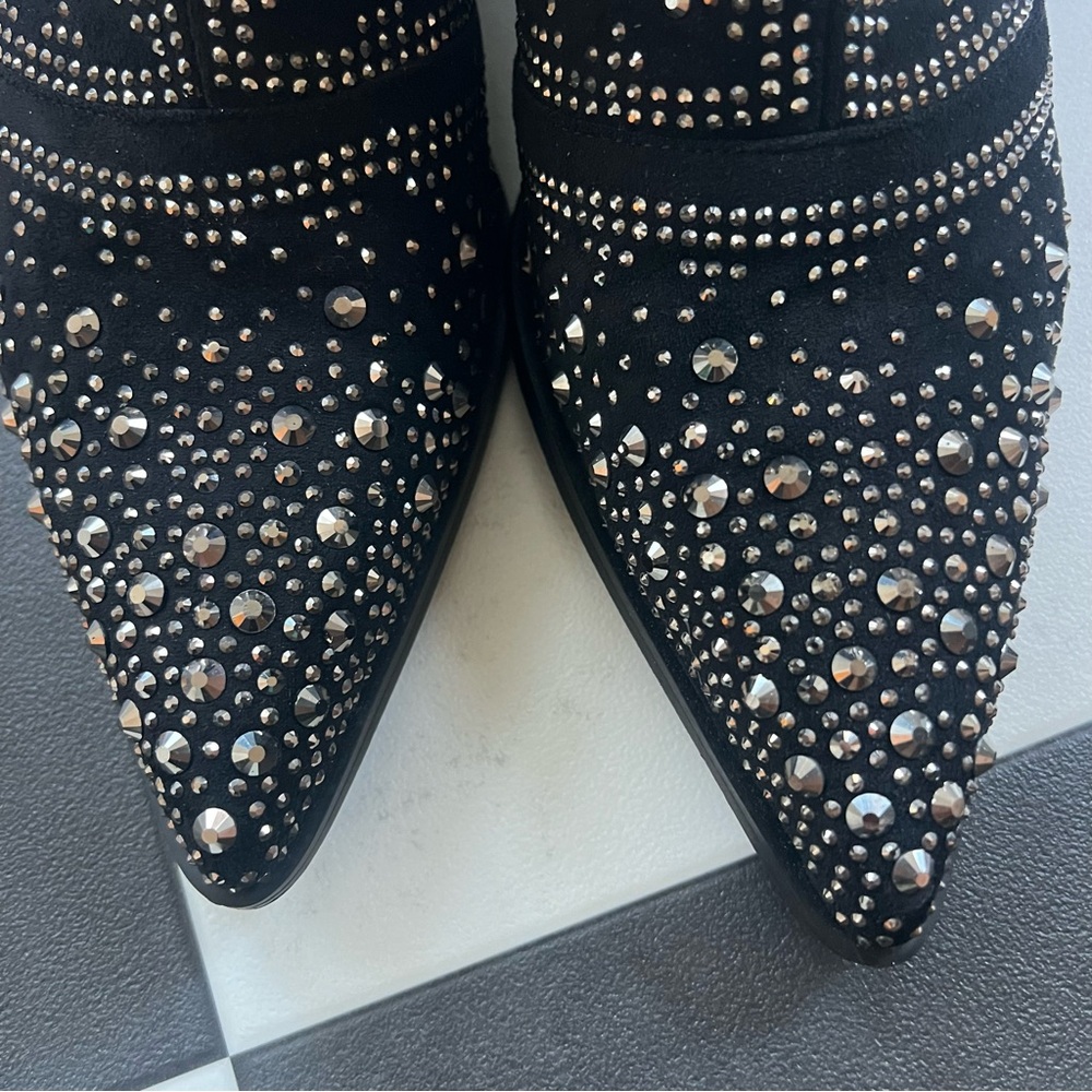 Bedazzled Black Ankle Boots - Picture 5 of 7